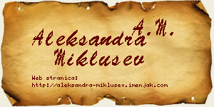 Aleksandra Miklušev vizit kartica